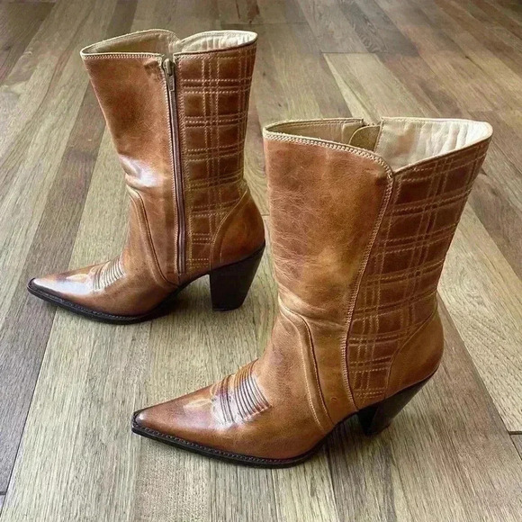 Charlie 1 Horse Handrcrafted‎ Leather Cowboy Boots Sz 6.5 Cowgirl Boho Western - Picture 2 of 13